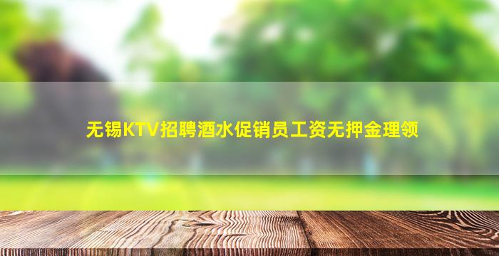 无锡KTV招聘酒水促销员工资无押金理领